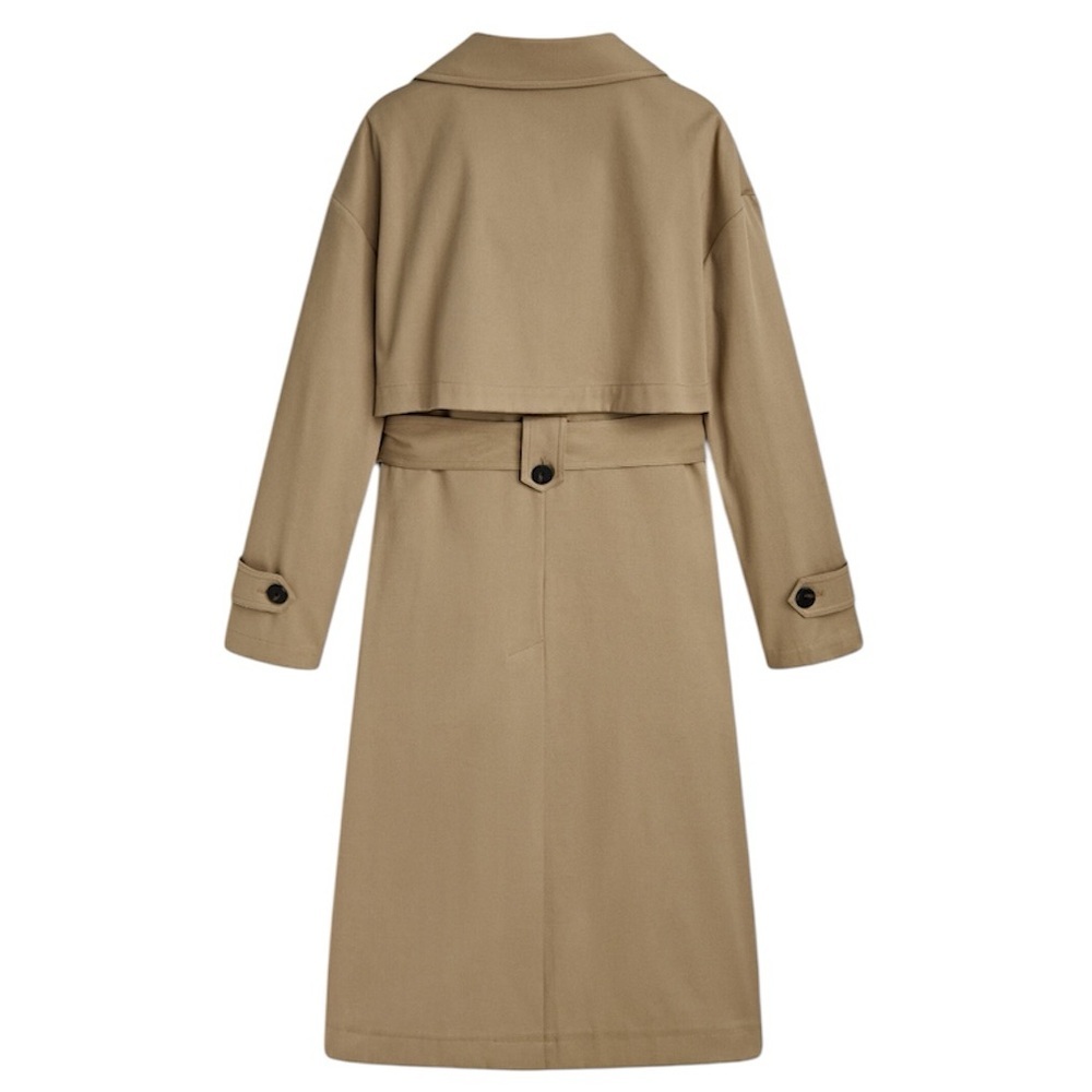 Massimo Dutti Trench Coat with Belt in Camel Water Repellent M Women’s - Picture 2 of 9